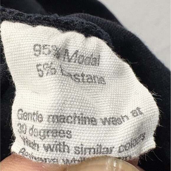 ME+EM Black Modal Elastane Foldover Waist Straight Leg Lounge Pants Stretch Sz 8 - Picture 9 of 12